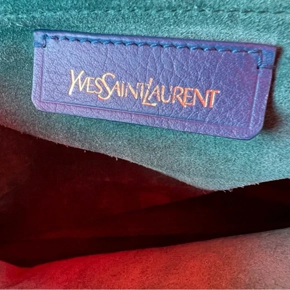 Yves Saint Laurent Multicolor Leather Top-Handle Bag -Blue,Tan & Yellow - Picture 2 of 4